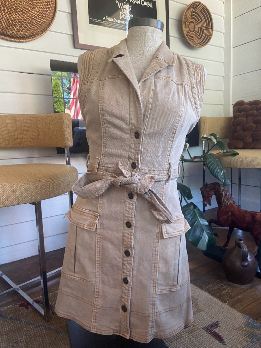 Anthropologie Pilcro tan denim dress NWOT